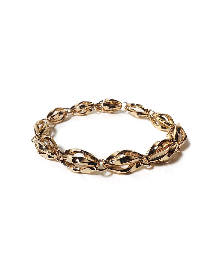 Pulsera Agave Azul de MIJA con baño de oro 14k, eslabones esculpidos a mano